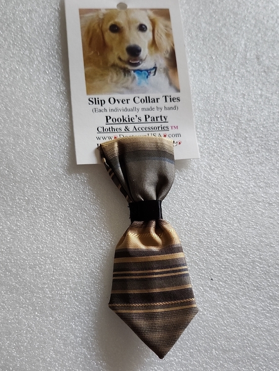 Hand Crafted Other - Hand Crafted Brown and Gold Slip-On Collar Tie